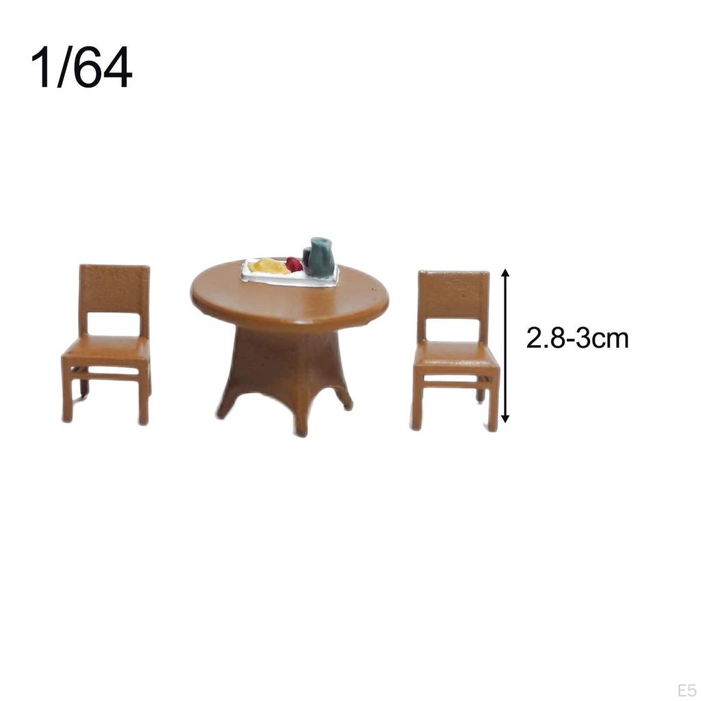 3 Pieces 1/64 Desk Chair Set Beach Scenery DIY Projects Fairy Garden S Scale Collections Micro