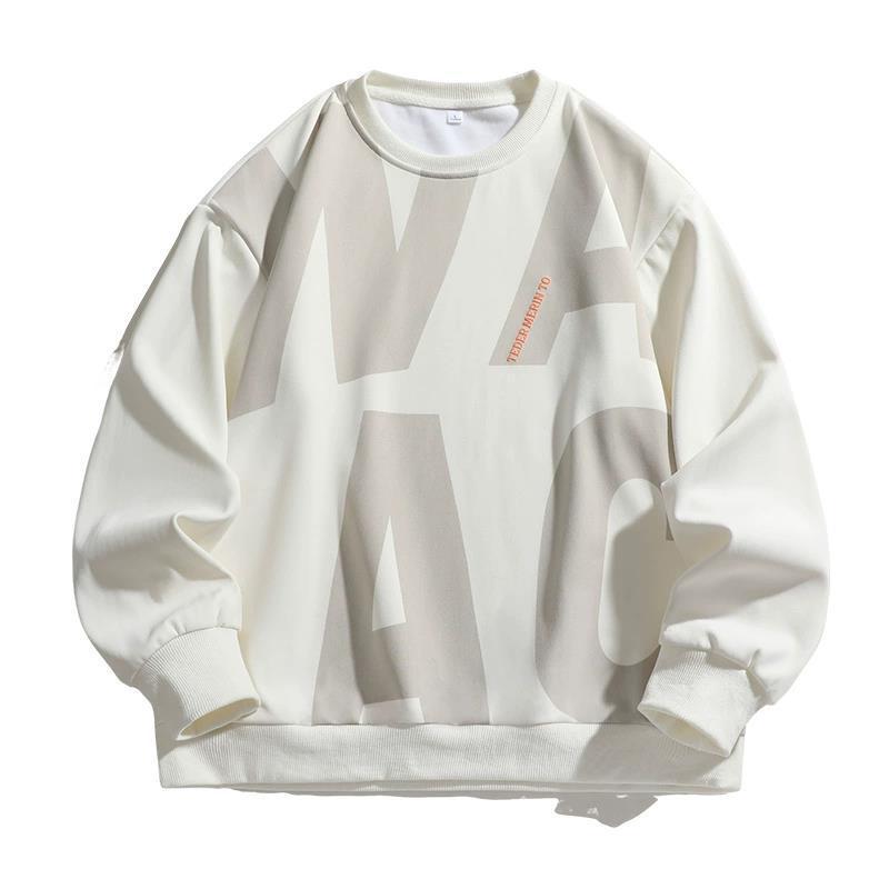 Pánský svetr Jaro a podzim Tričko s dlouhým rukávem Pohledný Všestranný Volný Kulatý výstřih Pánské oblečení