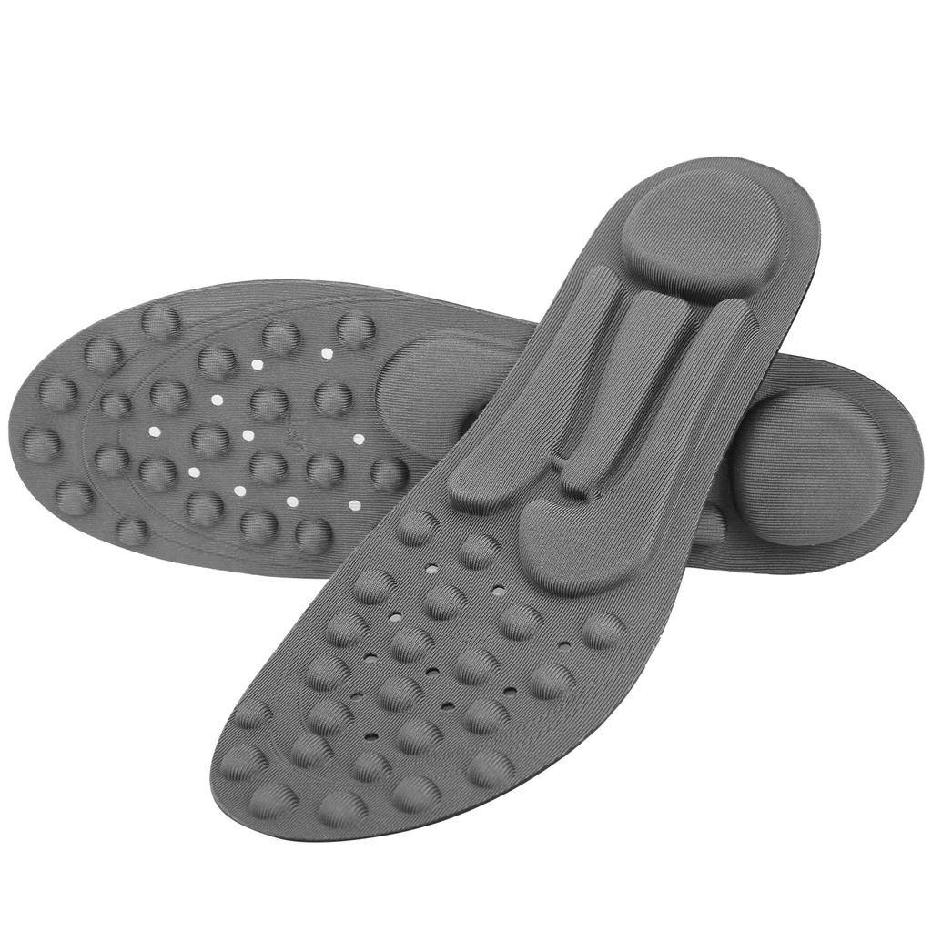 JFT Foot Massage Insole Therapy Breathable Inserts Cuttable Shoe Pads Gray for Men Women41 50