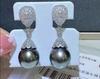 New Pearl Earrings AAAA 10-11m Natural South Sea Round Pearl Fashion Earrings 925 Pure Silver