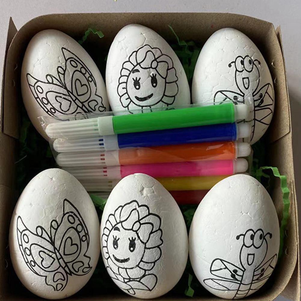 Розпис пасхальних яєць своїми руками за допомогою ручки з фарбою Пінопластові пасхальні яйця Набір малюнків своїми руками для тематичної пасхальної вечірки