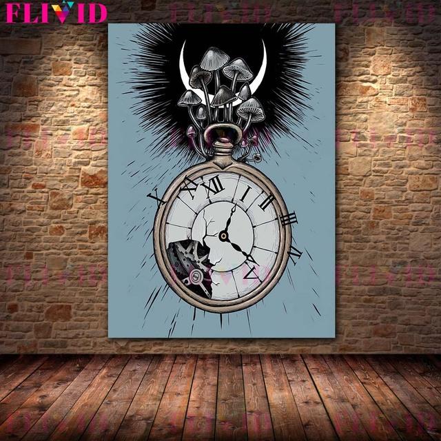 Star In the Eyes of Witches "Vintage Wall Art Oil Painting Moon Wizardry Worship and Crystal Art Poster