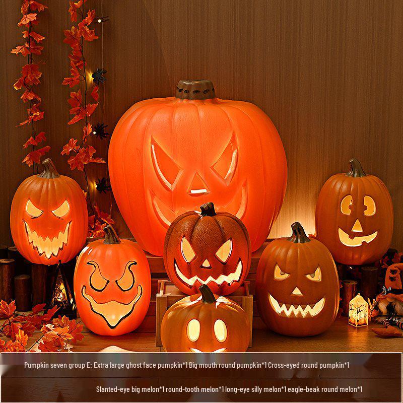 Halloween Light-Up Hollow Pumpkin Lantern for Outdoor Decor