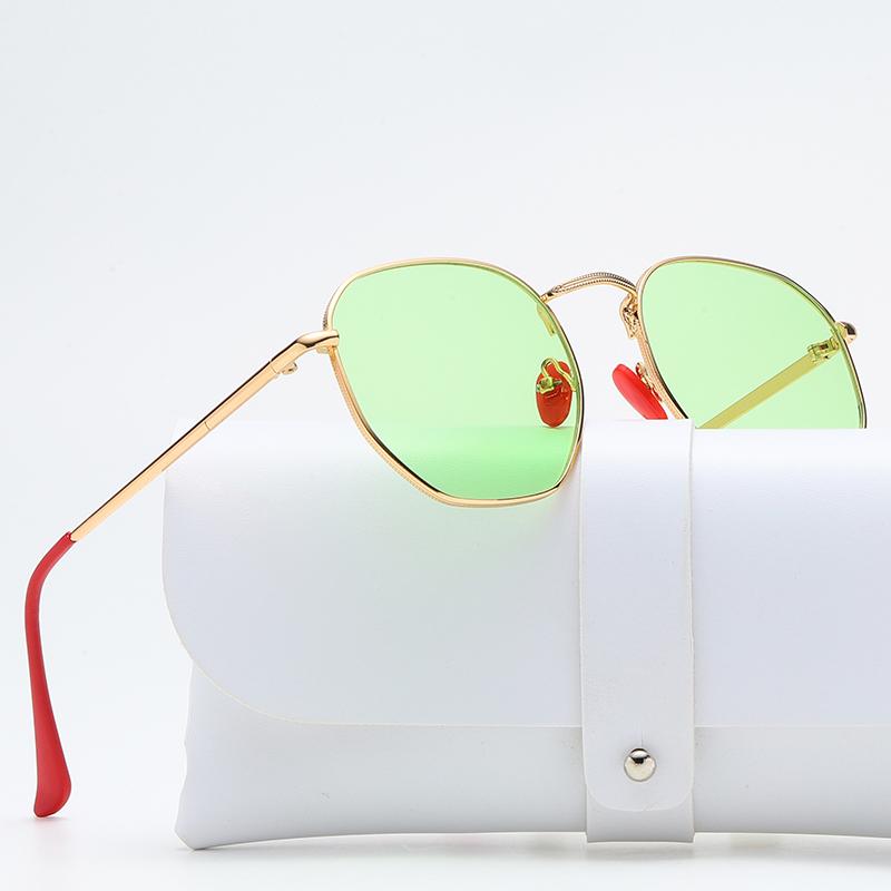 

Модные солнцезащитные очки. Женские модные многоугольные солнцезащитные очки в металлической оправе. Солнцезащитные очки для путешествий и вождения на открытом воздухе. Модный аксессуар, неполяризованный. зелёный