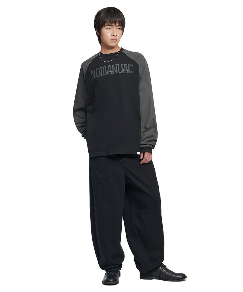 Nomaenyueol Duo Tone Raglan Long Sleeve Tee - Black