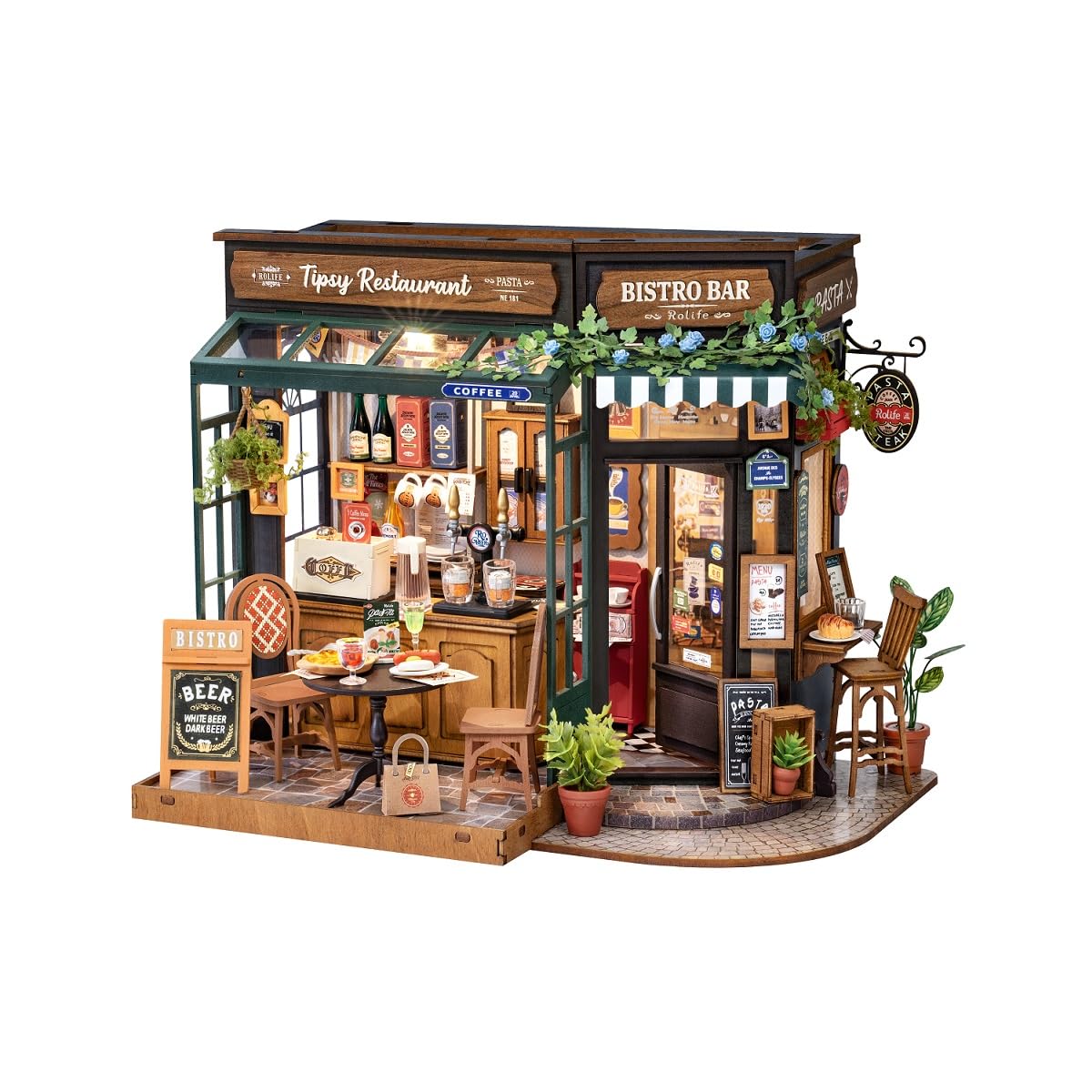 DIY Miniature Dollhouse DG Series with Japanese Instructions Tsukurundesu® (Bistro)