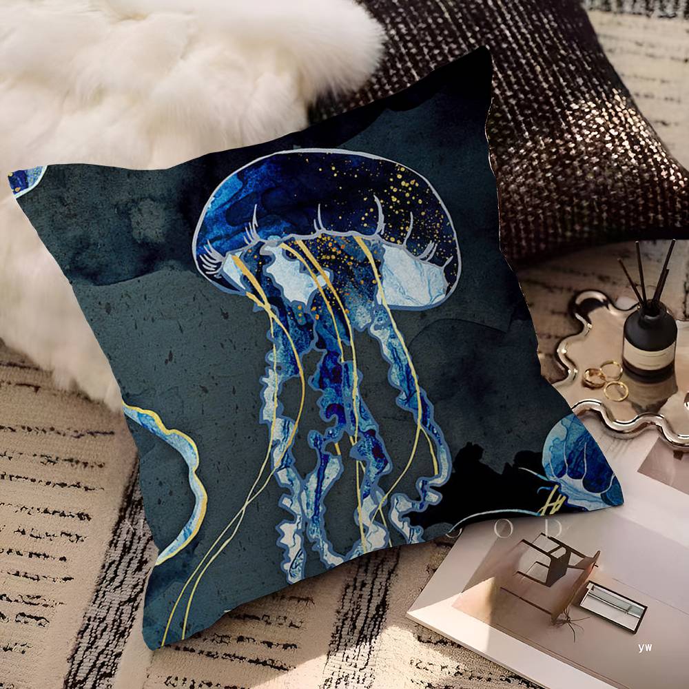 

Ocean Creature Pillow Covers Cartoon Sofa Decorative Home Double-sided Printing Short Plush Cute Cushion Cover 30cmx30cm
