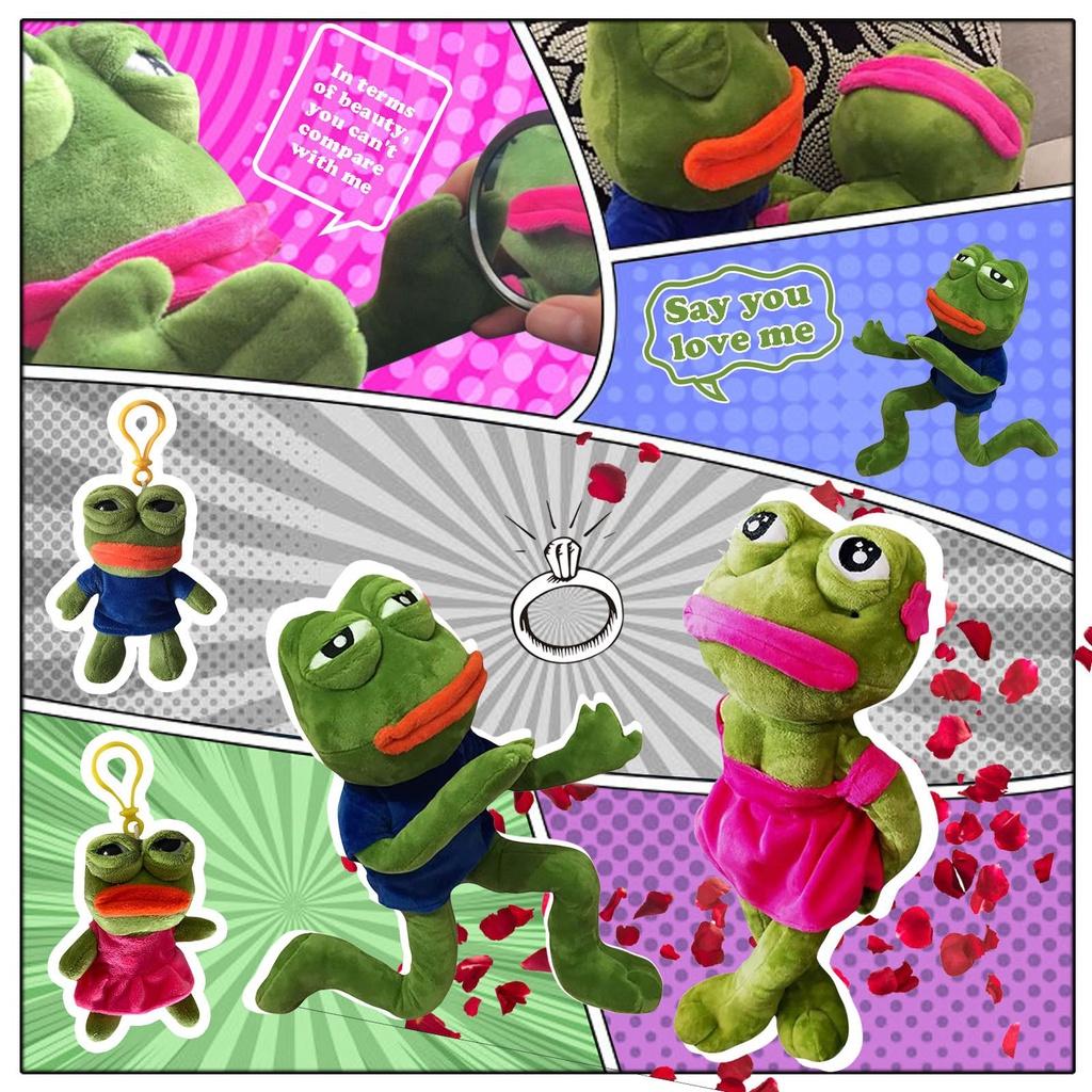 Weiches Pepe der Frosch Plüschtier Stofftier für Kinder und Erwachsene