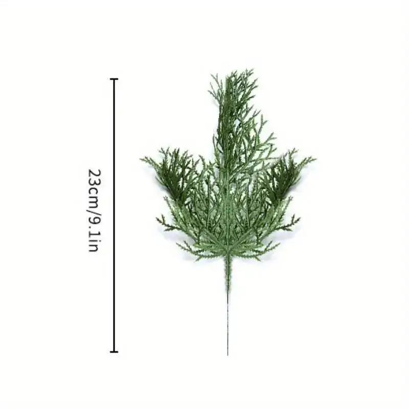 10Pcs 25cm Simulated Pine Branches Christmas Tree Decorations With Plastic Tree Branch Garlands Green Pine Branch Decorations
