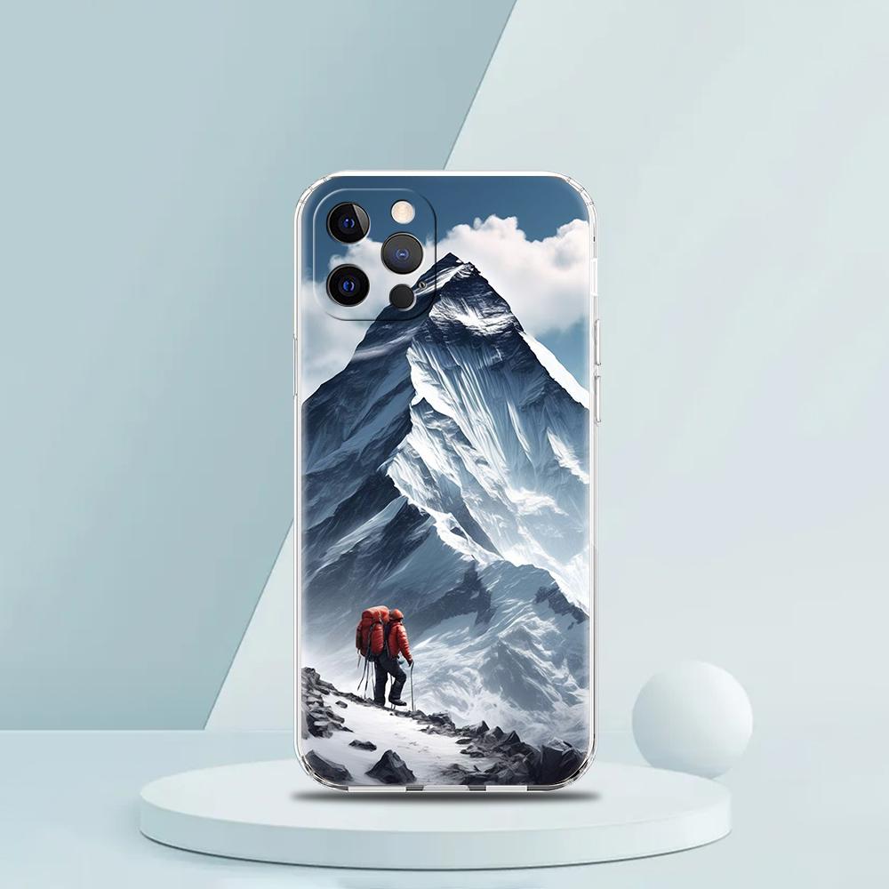Everest Mountain World First Luxury Phone Case For iPhone 16 15 14 13 12 11 Pro Max XS X XR SE 7 8 Plus Silicone Clear Cover