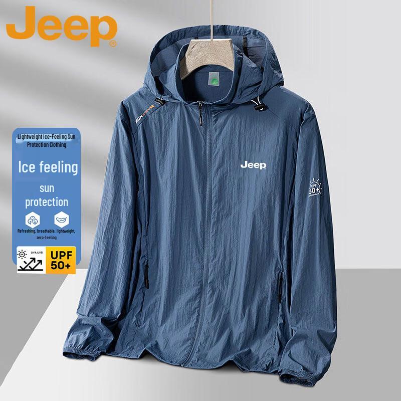 JEEP Men s Lightweight Sun Protection Hooded Jacket 4XL