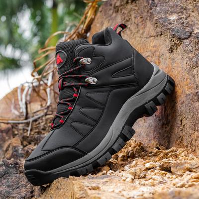 Botas de caminhada impermeáveis masculinas, calçados de couro respiráveis para caminhada, tênis esportivos para caça, escalada ao ar livre para homens