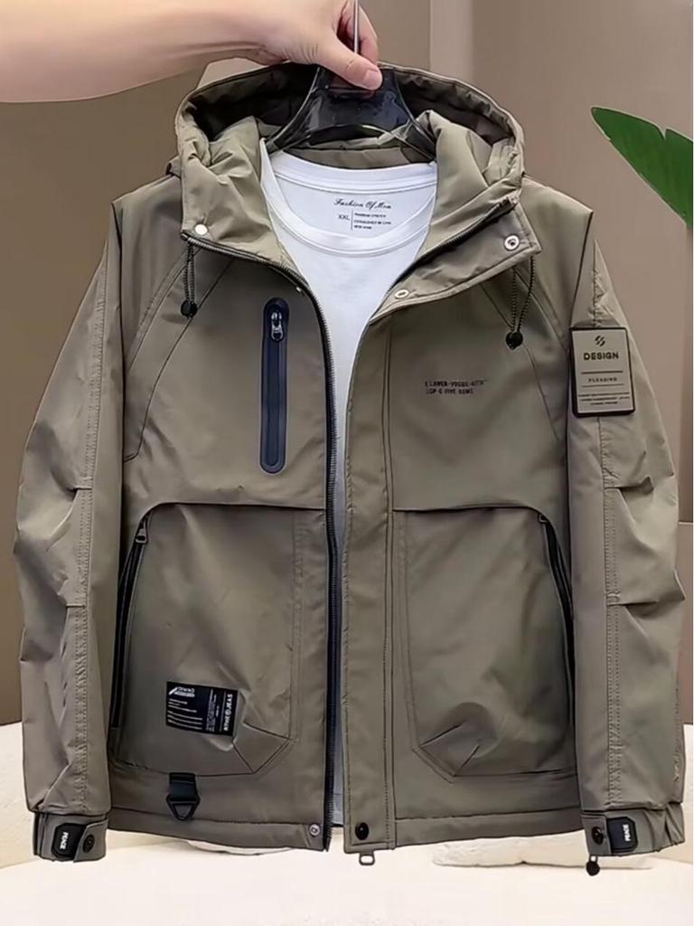 Men's Mountaineering Hooded Jacket: Trendy, Loose-Fit, Versatile, Casual Fashion Coat for Autumn/Winter.