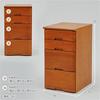YAMAZEN Mini Chest, A4 Size, Natural Paulownia Wood, 4 Drawers, 30cm Wide X 35cm Deep X 54.5cm High, Finished, Oak Brown, MHK-4(OBR)R