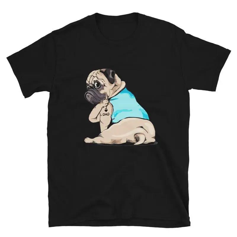 PUGS LOVE DAD PUG DOG Animal Chemise Animal dr?le S разноцветный