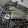 Qingjiufang Skin-friendly Brushed Washed Cotton Solid Color Bedding Set