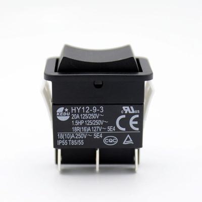 HY12-9-3 6-poliger Momentan-Druckschalter Ein Aus Ein Wippschalter Drucktastenschalter für Elektrowerkzeuge 125/250 V 18/20 A