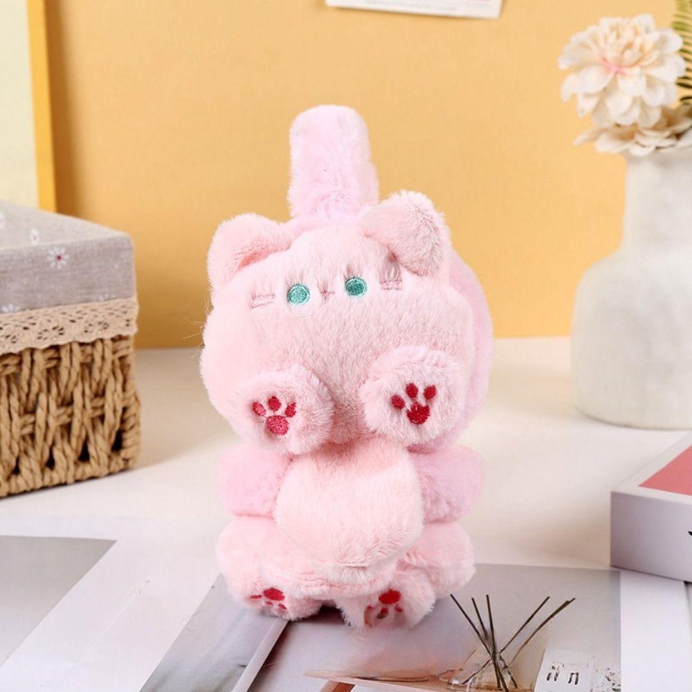 Thicken Siamese Cat Ear Cover Windproof Bear Claw Ear Cap Comfortable Kitty Plush Earmuffs  Skiing