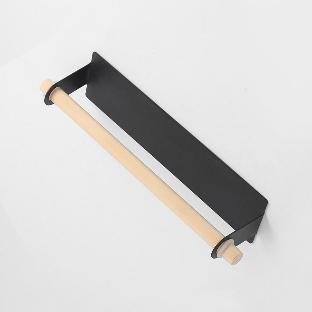 Bodahome Adhesive Steel Wood Towel Rack Kitchen Towel Rack
