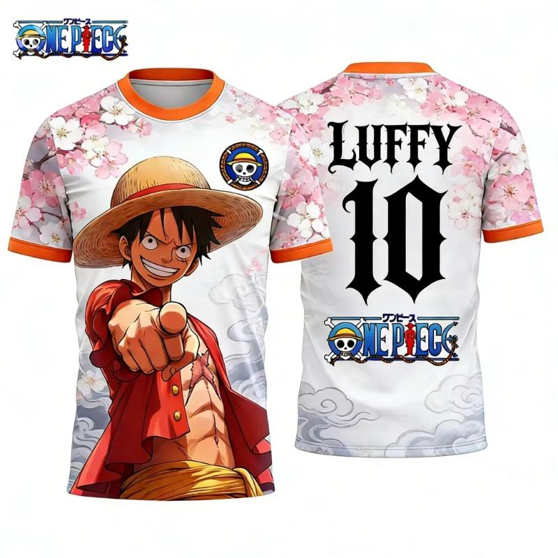 2026 Summer One Piece Luffy Retro Cosplay T-shirt Men's Oversized 3D