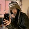 Maillard wool hat for women with small faces, winter braids, thickened warm ear protection and cold protection, versatile plush knitted hat