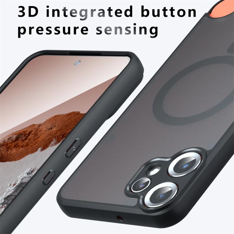 For Nothing CMF Phone 2 Pro Magsafe Magnetic Acrylic Matte Case For CMF Phone 2 Pro Shockproof Transparent Cover Hard Bumper