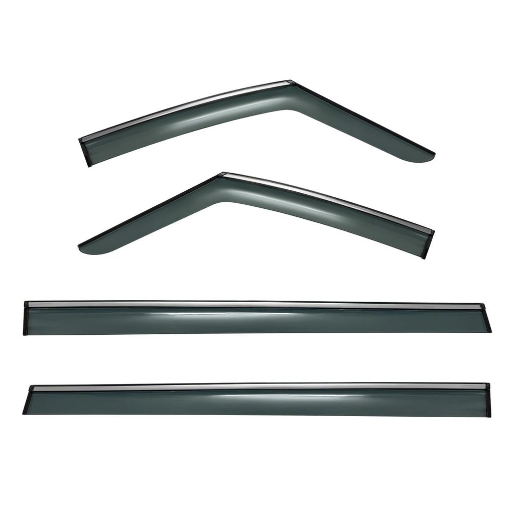 OKAYOHINN Door Side and Window Visors for Toyota Alphard 40 Series and Rain and Sun Defender Exterior Custom Black PMMA and Set of Easy All Grades