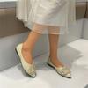 Fashion Women's Fashion Low Heel Shoes Autumn New Pointed Head Shallow Mouth Water Diamond Buckle Soft Sole Non-slip Flat Shoes