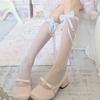 Retro Pearl Bow Japanese Jk With Small Leather Shoes Women Loli Fishing Net Calf Socks Small Knee Socks