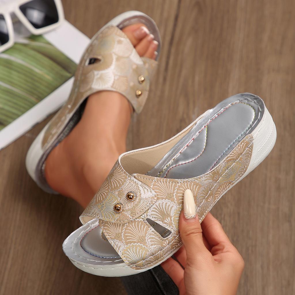 Mode Damen Keilabsatz Hausschuhe 2025 Sommer Designer Schuhe für Damen Hochwertige Plateausandalen Mode Lässige Hausschuhe Pantoletten Damen