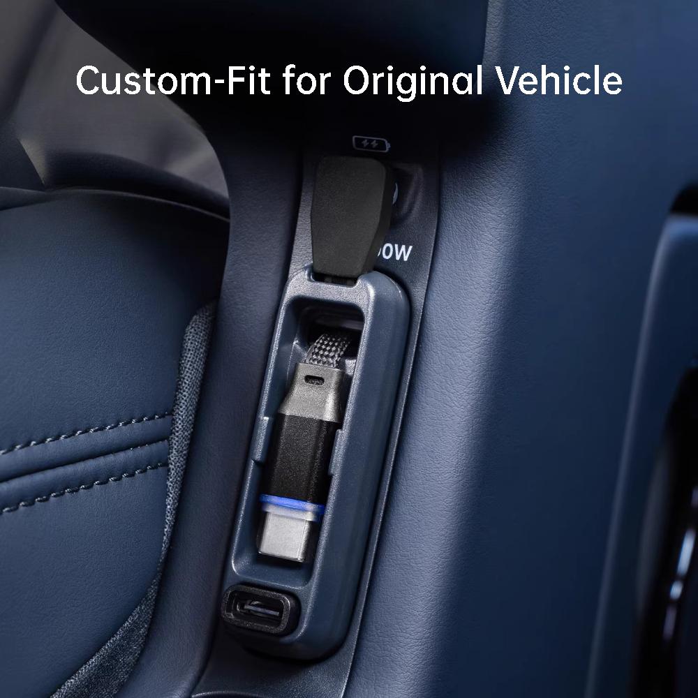 For Zeekr 9X Car Second Row Seat Dock Rear Fast Charging Retractable Cable Charger Extension Cord Interior Accessories