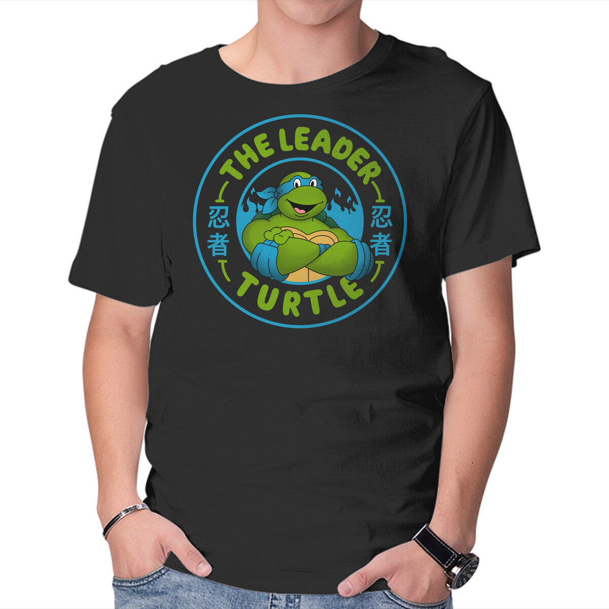 Unisex Crew Neck T-Shirt The Leader Turtle Graphic Short Sleeve Casual Tee XL
