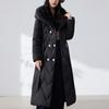 Sleeves Detachable Fashion Woman Parkas Winter Long Coats With Belt Hooded Thick Female Jackets