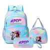 Girls' Group Printed Backpack, Teenage Girl Student Schoolbag, Children'S Large-Capacity Schoolbag Three-Piece Set