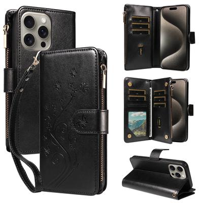 Artificial Leather Embossed Zipper Phone Case for Samsung Galaxy A12A13 A14 A15 A21 A22 A23 A24 A25 A31 Series Wallet Flip Case