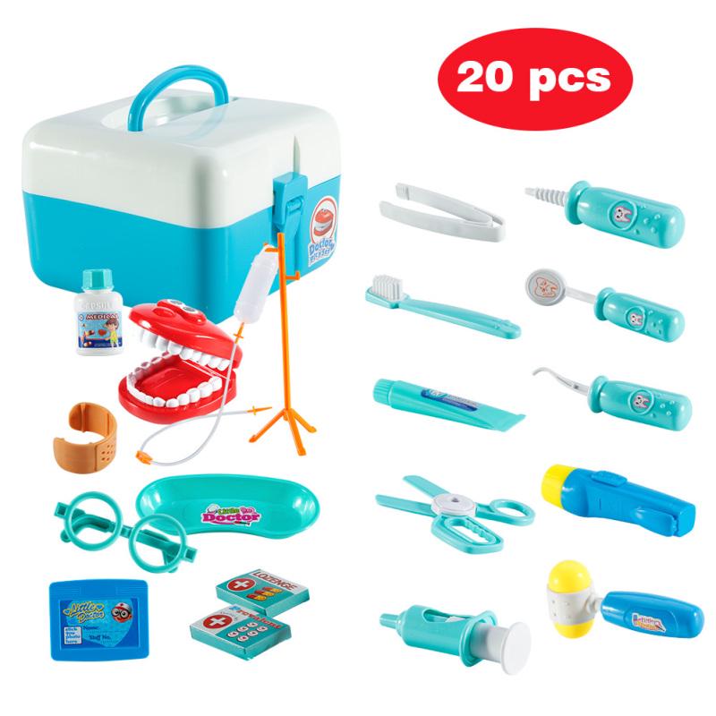 20Pcs/Set Kids Boys Girls Doctors Role Pretend Play Medical Dentist Kit Set Gift Toy Game