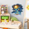 Cartoon Galactic Space Adventure Wall Sticker Educational & Inspiring Self-Adhesive Removable Decor for Study Room Boys Room Kids Room