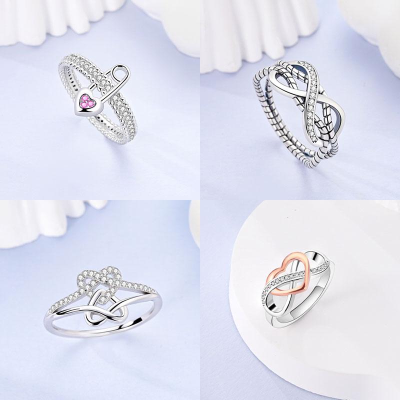 Valentine Day Engagement Ring copper Heart, Red, Pink, White, Blue Ring for Women Holiday Jewellery Gift High Quality