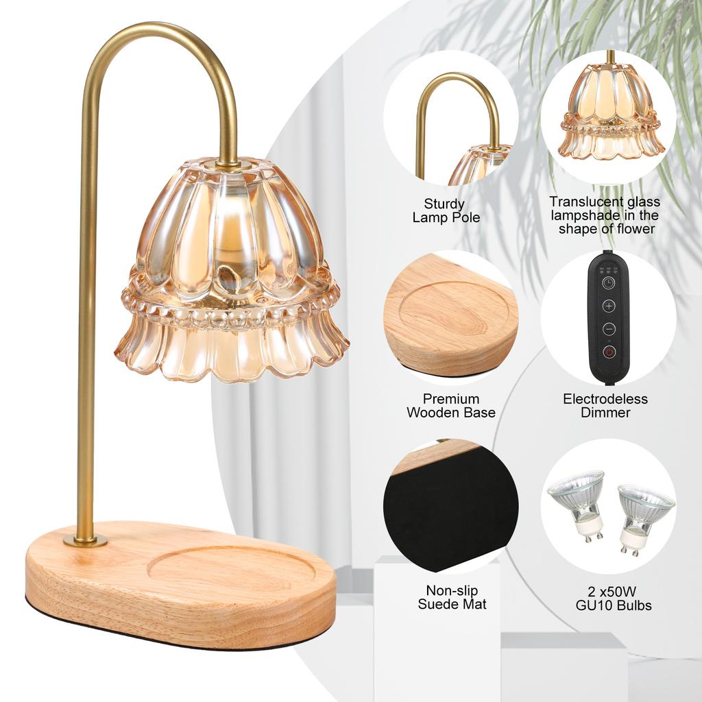 Dimmable Candle Warmer Lamp Scented Candles Wax Melting Lamp Smokeless Candle Essential Oil Melting