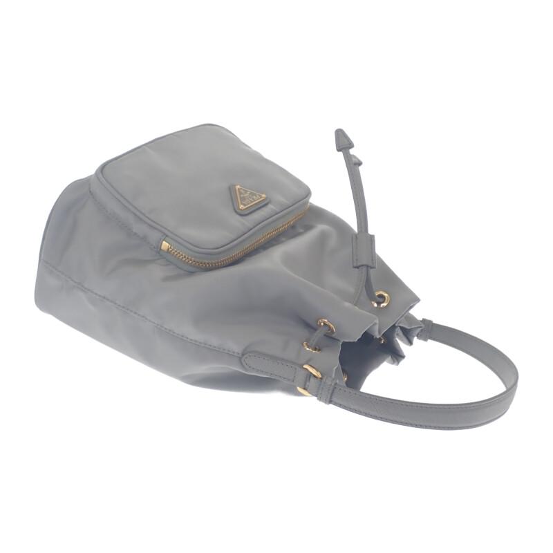 Prada 1BH038 2WAY Bag Gray Nylon/leather Women