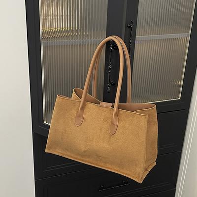 Suede Retro Large-capacity Armpit Bag, New Fashion Women's Bag, High-end Tote Bag, Commuter Shoulder Bag.
