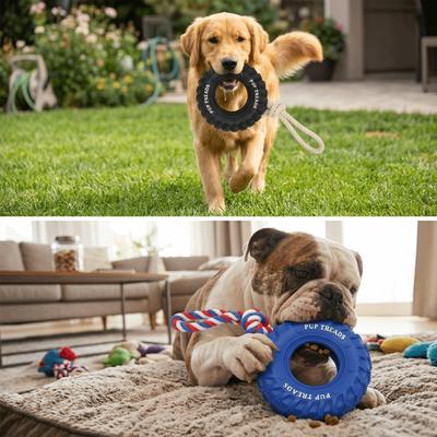 Jeu de Pneu en Caoutchouc Premium pour Chien Jouet en Forme de Pneu Nettoyage des Dents Chien Jouet Molaire Ultra Résistant Mordre Solide Grand Chien Jouet Jeu Interactif pour Chien