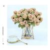 15 Heads Rose Artificial Flowers Silk Petals Faux Flower Creative Decorative Flower  Gift