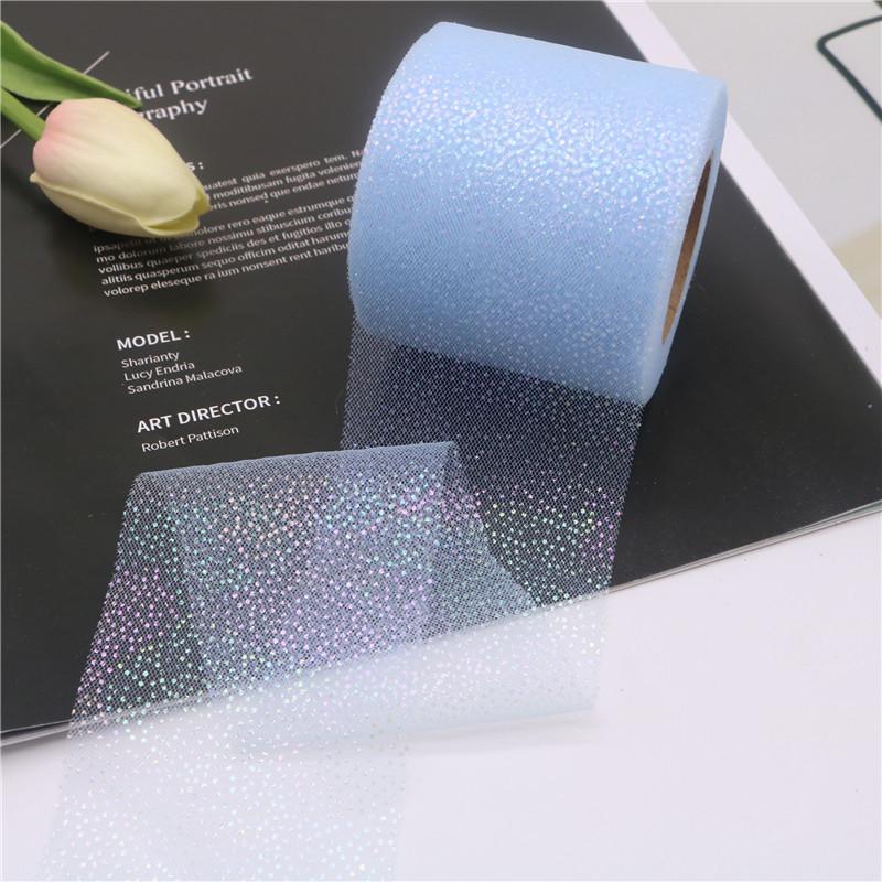 6CM/roll Holiday Ribbon Colorful Dot Mesh Fabric Glitter Ribbon For Gift Wrapping Christmas Decorations