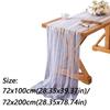 Sheer Drapes Pearl Yarn Table Runner Gauze Mesh Semi Transparent Wedding Tablecloth DIY Pearl Table Cover Dinner Table