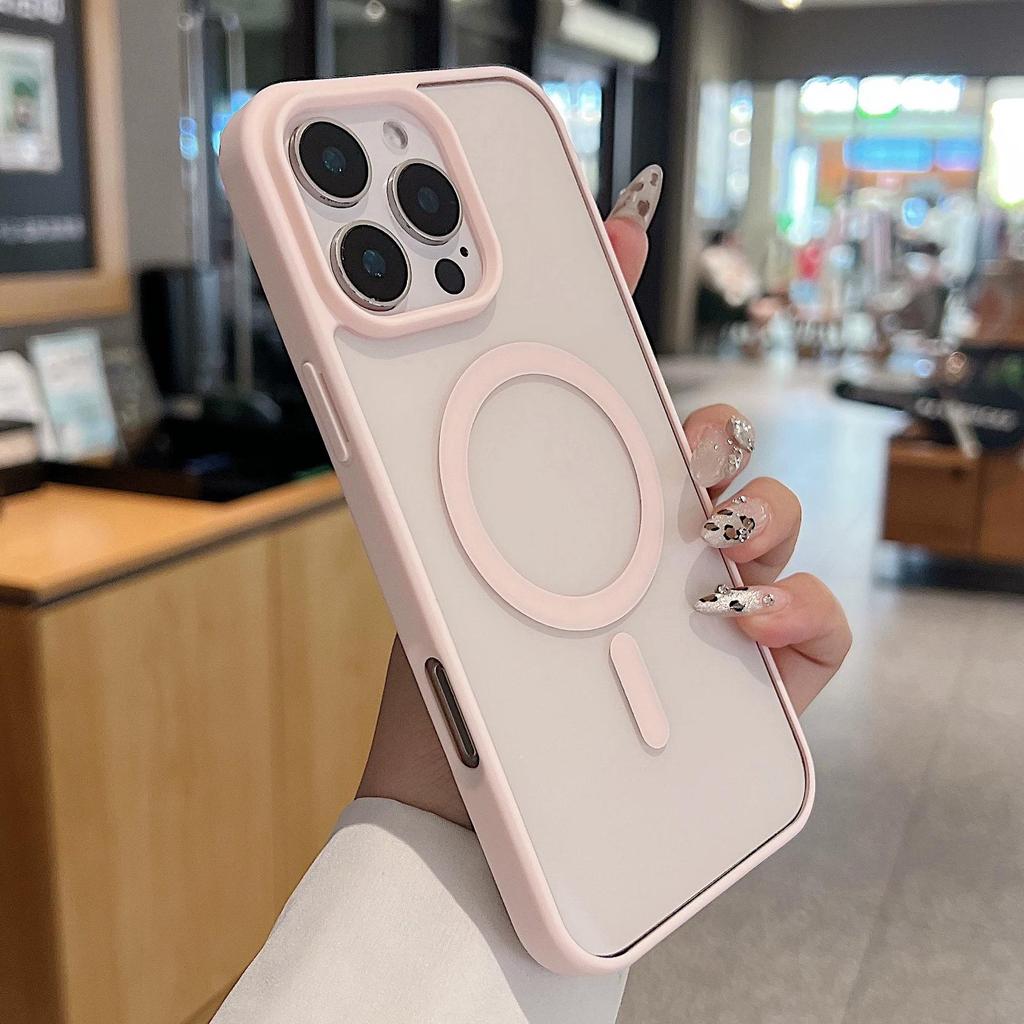 Magnetic Shockproof Clear Case for iPhone 16 Wireless Charge Cover Cases