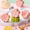 Mid Autumn Festival Round Mooncake Mold Cherry Blossom Shape Pastry Tools Diy Fondant Cake Decoration Tools Hand Press Mold