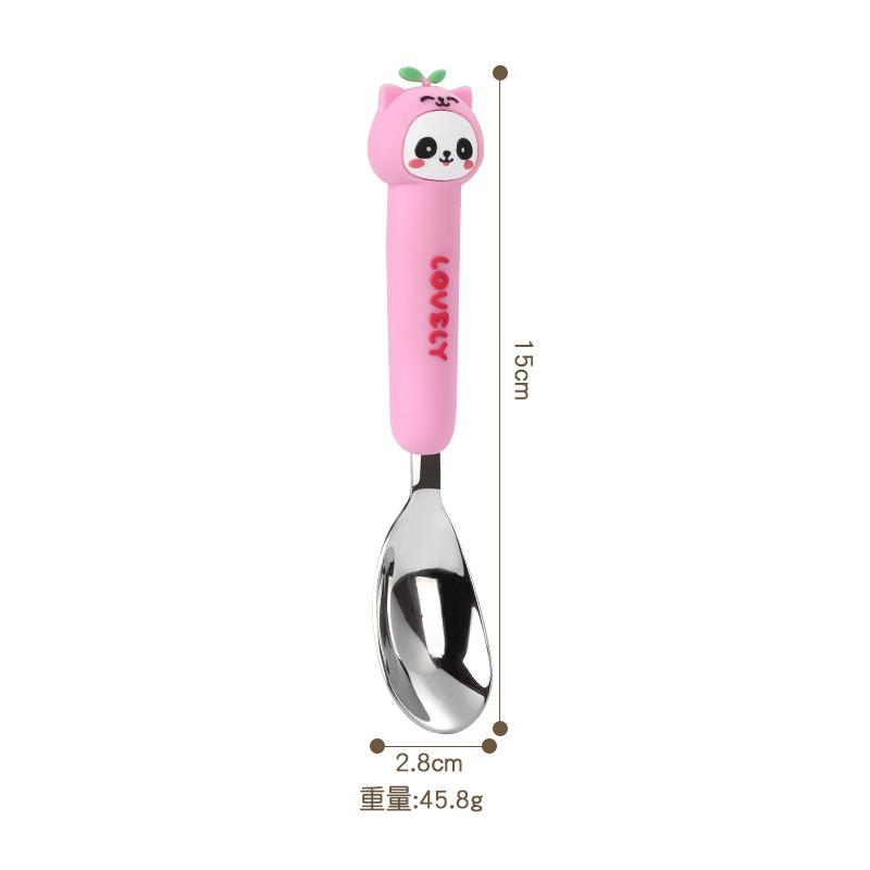 316 stainless steel children s tableware spoon fork Love Mengqu ingot spoon Baby complementary food feeding spoon fork spoon