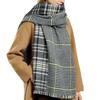 Plaid contrasting color thickened scarf women's imitation cashmere high-end sense versatile warm scarf autumn and winter new scarf