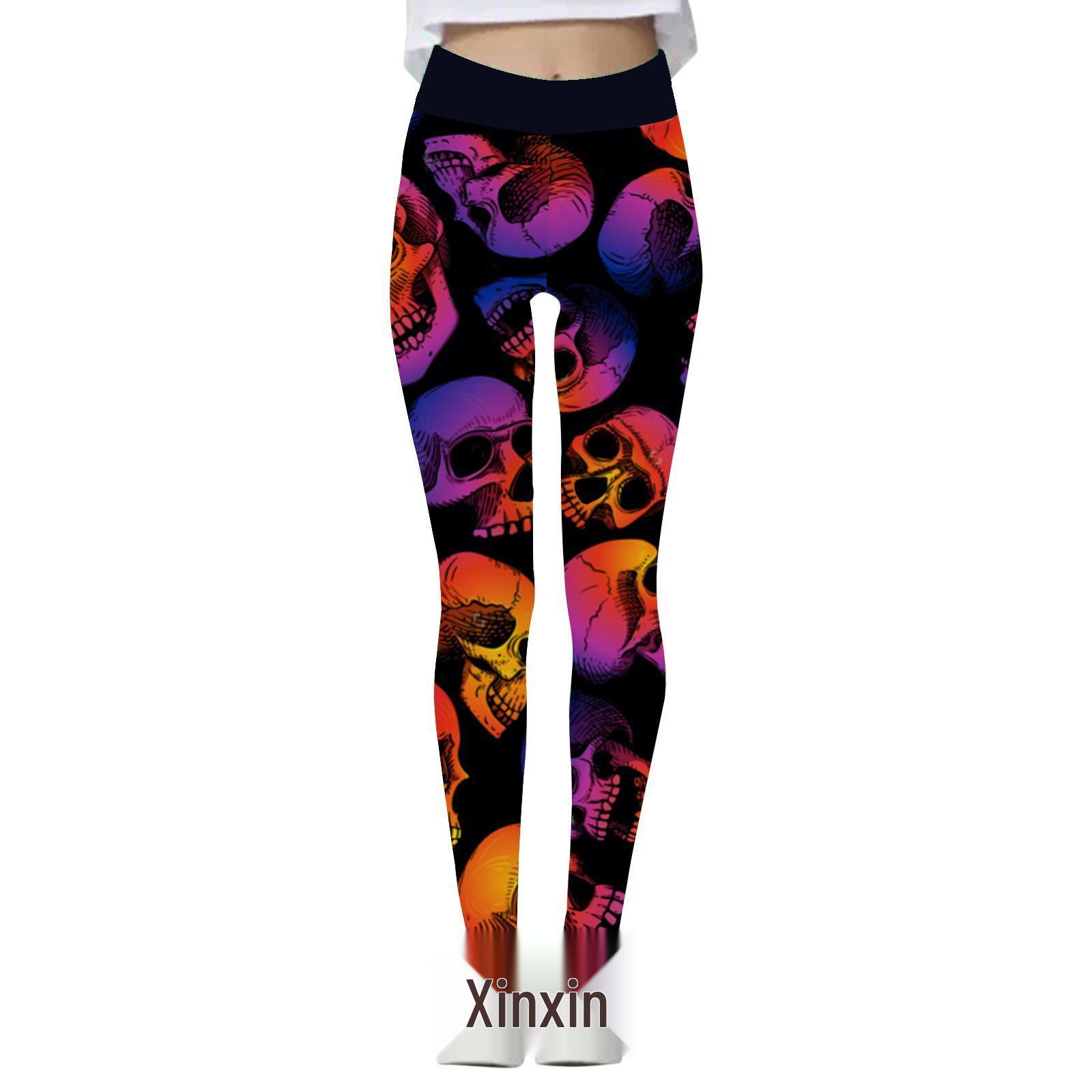 Multi-platform Fashionable High-Waisted Printed Leggings Medium